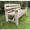 Swedish Redwood Rustic Bench - 1